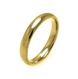 Men's Stainless Steel Gold Color Band Ring 3mm, <b>size: 5</b>