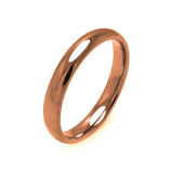 Men's Stainless Steel Rose Gold Color Band Ring 3mm, <b>size: 5</b>