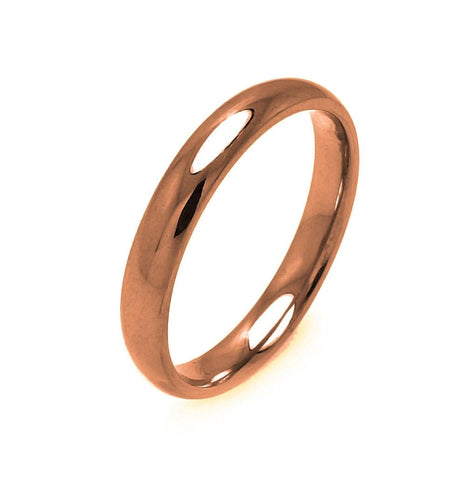 Men's Stainless Steel Rose Gold Color Band Ring 3mm, <b>size: 5</b>