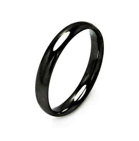 Men's Stainless Steel Black Color Band Ring 4mm, <b>size: 5</b>