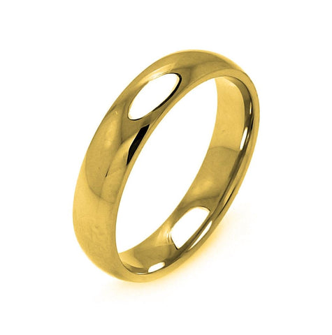 Men's Stainless Steel Gold Color Band Ring 5mm, <b>size: 5</b>