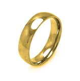 Men's Stainless Steel Gold Color Band Ring 6mm, <b>size: 5</b>