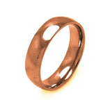 Men's Stainless Steel Rose Gold Color Band Ring 6mm, <b>size: 5</b>