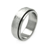 Men's Stainless Steel Abstract Design Spinner Ring 8mm, <b>size: 9</b>