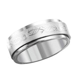 Men's Stainless Steel Abstract Design Spinner Ring 8mm, <b>size: 9</b>