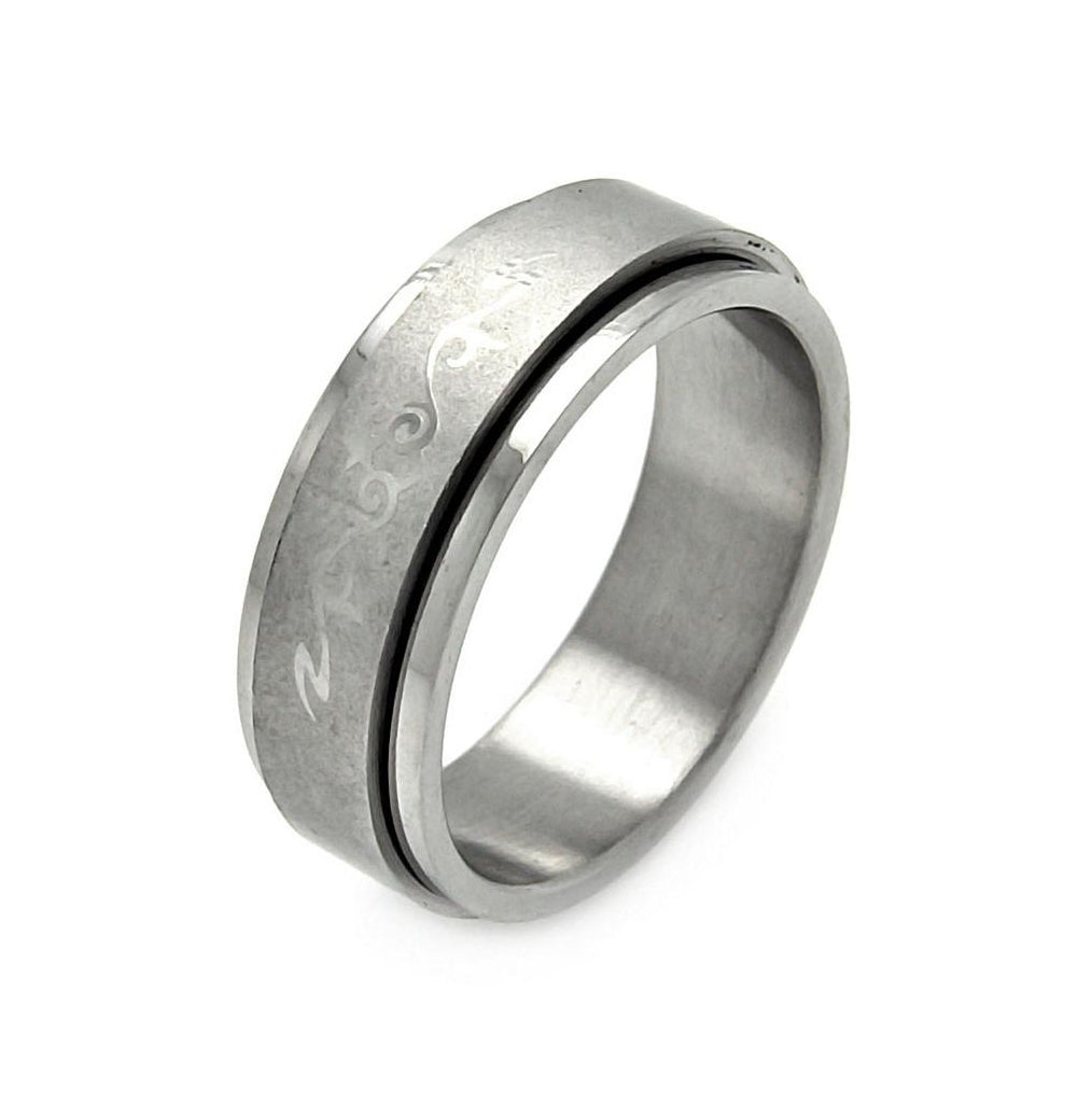 Men's Stainless Steel Abstract Design Spinner Ring 8mm, <b>size: 9</b>