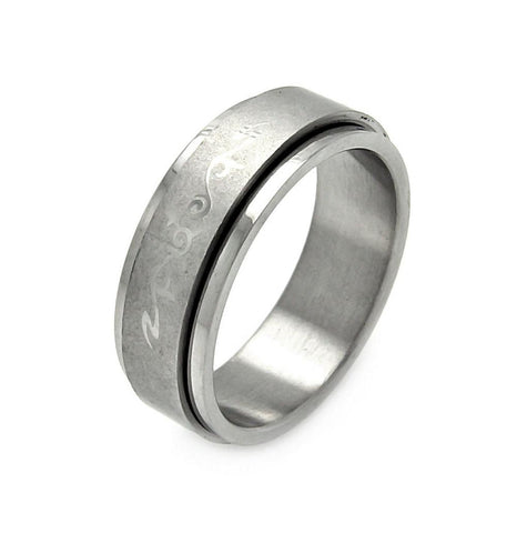 Men's Stainless Steel Abstract Design Spinner Ring 8mm, <b>size: 9</b>