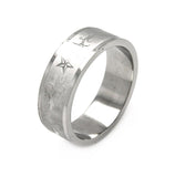 Men's Stainless Steel Star Design Ring 8mm, <b>size: 9</b>