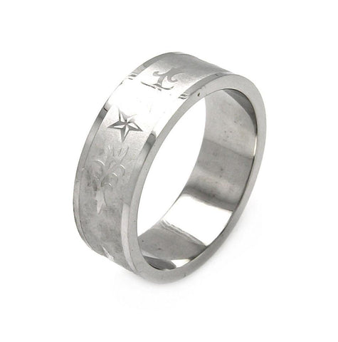 Men's Stainless Steel Star Design Ring 8mm, <b>size: 9</b>