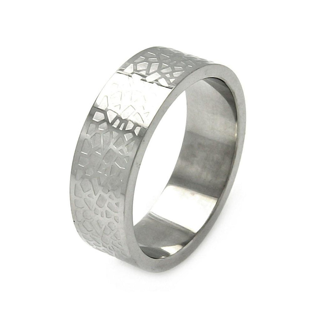 Men's Stainless Steel Rock Design Ring, <b>size: 9</b>