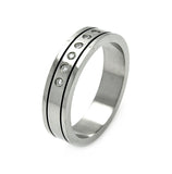 Men's Stainless Steel Border Clear Cz Ring, <b>size: 9</b>