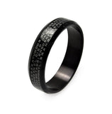 Men's Stainless Steel Black Rhodium Plated Slim Padre Nuestro Ring, <b>size: 5</b>