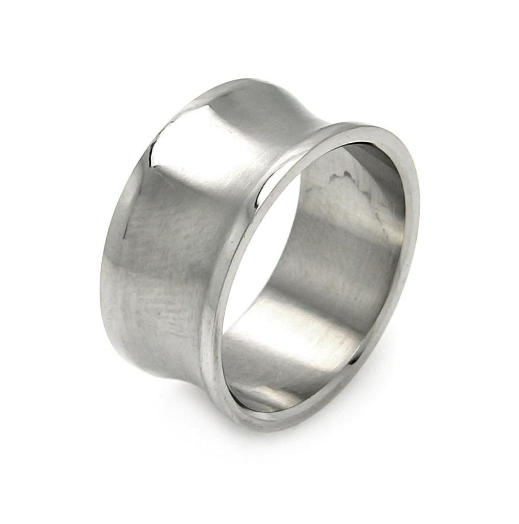 Men's Stainless Steel Fluted Ring, <b>size: 9</b>