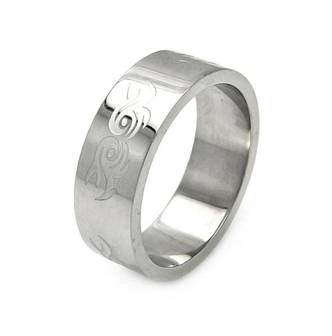 Men's Stainless Steel Abstract Swirl Design Ring, <b>size: 9</b>