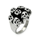 Men's Stainless Steel Multi Skull Ring, <b>size: 9</b>