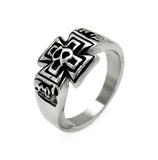 Men's Stainless Steel Cross Center Design Ring, <b>size: 9</b>