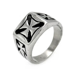 Men's Stainless Steel Square Iron Cross Ring, <b>size: 9</b>