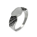 Men's Stainless Steel Heart Wings Ring, <b>size: 9</b>