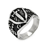 Men's Stainless Steel Shield Sword Ring, <b>size: 9</b>