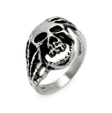 Men's Stainless Steel Skull & Hands Ring, <b>size: 9</b>