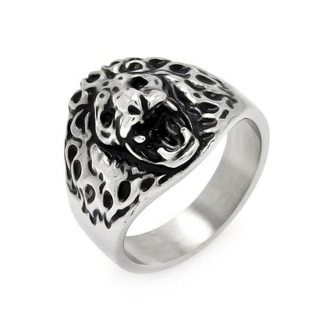 Men's Stainless Steel Lion Head Ring, <b>size: 9</b>