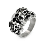 Men's Stainless Steel Multi Skull Ring, <b>size: 9</b>