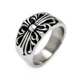 Men's Stainless Steel Cross Design Ring, <b>size: 9</b>