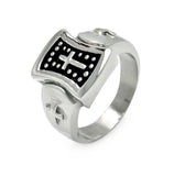 Men's Stainless Steel Dotted Cross Ring, <b>size: 9</b>