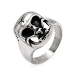 Men's Stainless Steel Cracked Skull Ring, <b>size: 9</b>