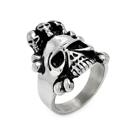 Men's Stainless Steel Multi Skull Ring, <b>size: 9</b>