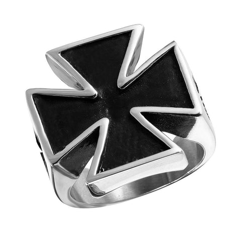 Men's Stainless Steel Large Cross Ring, <b>size: 10</b>