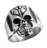 Men's Stainless Steel Cracked Skull Ring, <b>size: 9</b>