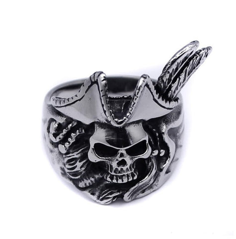 Men's Stainless Steel Pirate Skull Ring, <b>size: 9</b>