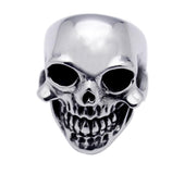 Men's Stainless Steel Large Skull & Teeth Rows Ring, <b>size: 9</b>