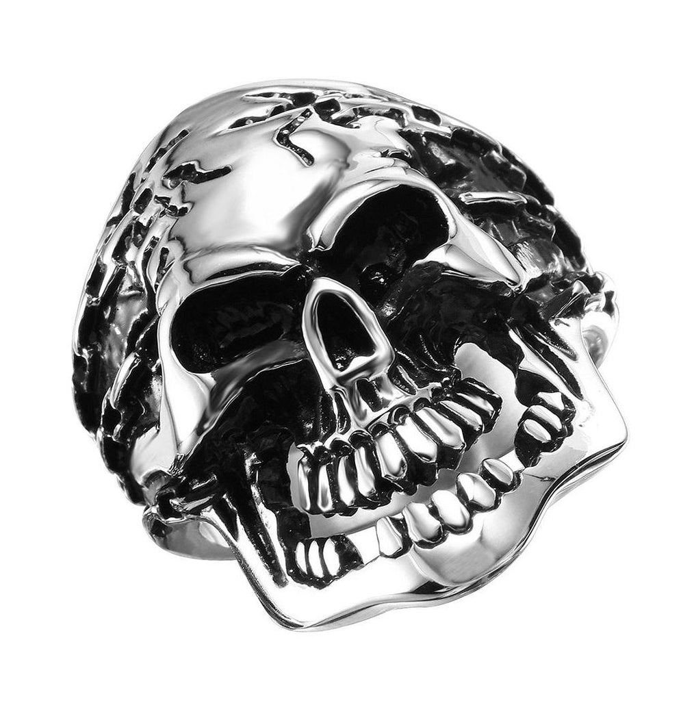 Men's Stainless Steel Skull And Chains Ring, <b>size: 10</b>