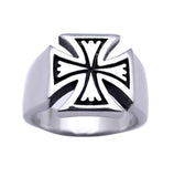 Men's Stainless Steel Cross Ring, <b>size: 9</b>