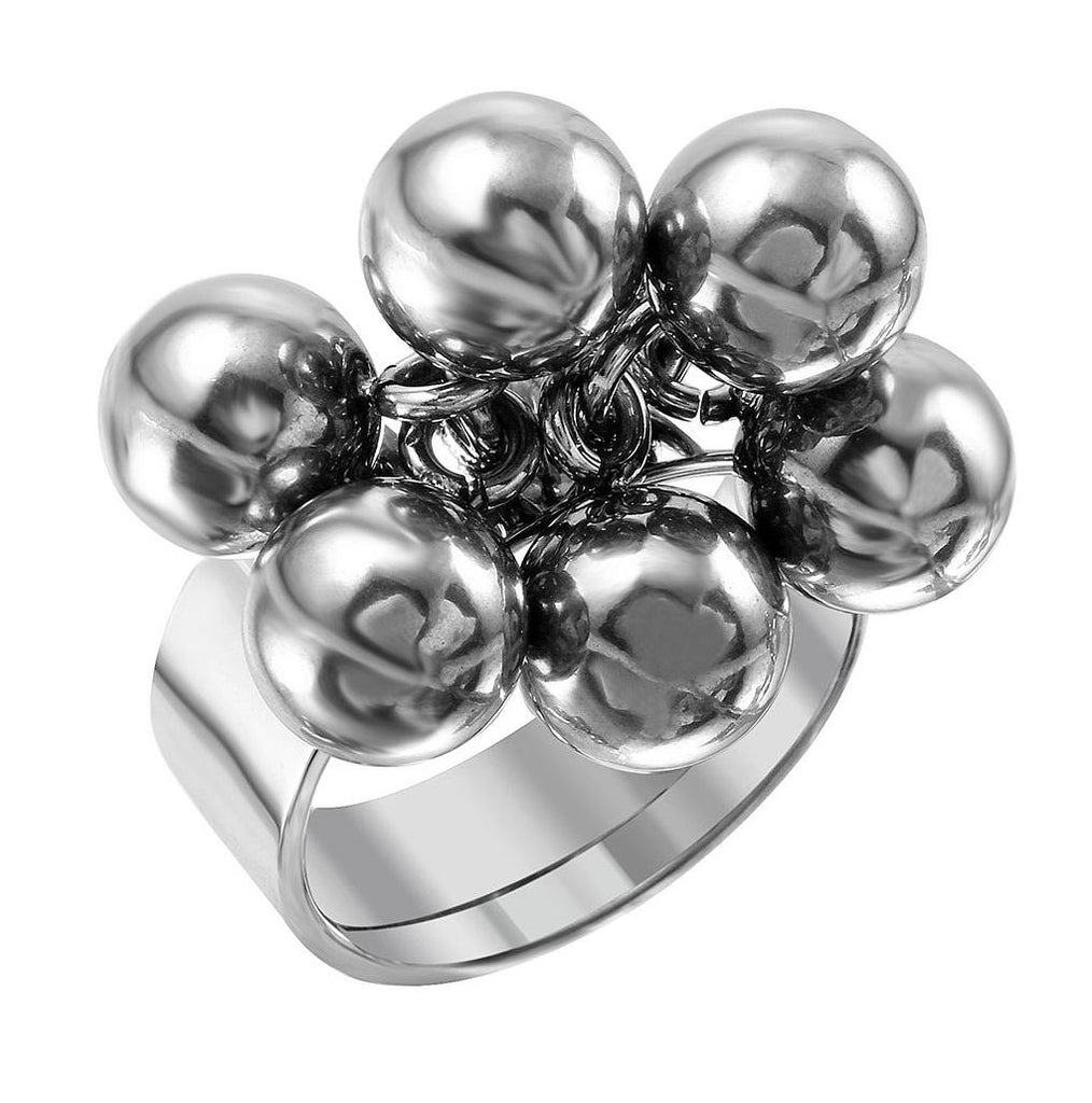 Men's Stainless Steel Dangling Beads Ring, <b>size: 5</b>