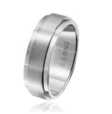 Stainless Steel Engravable Flat Spinner Ring, <b>size: 9</b>