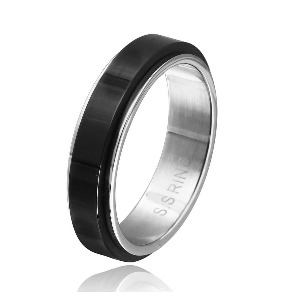 Stainless Steel Back Color Spinner Ring, <b>size: 9</b>