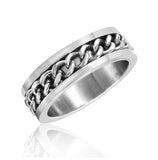 Stainless Steel Curb Chain Ring, <b>size: 9</b>