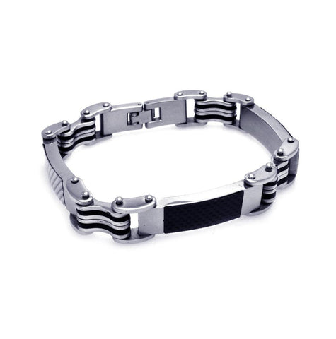 Stainless Steel Polsihed & Matte Link Bracelet