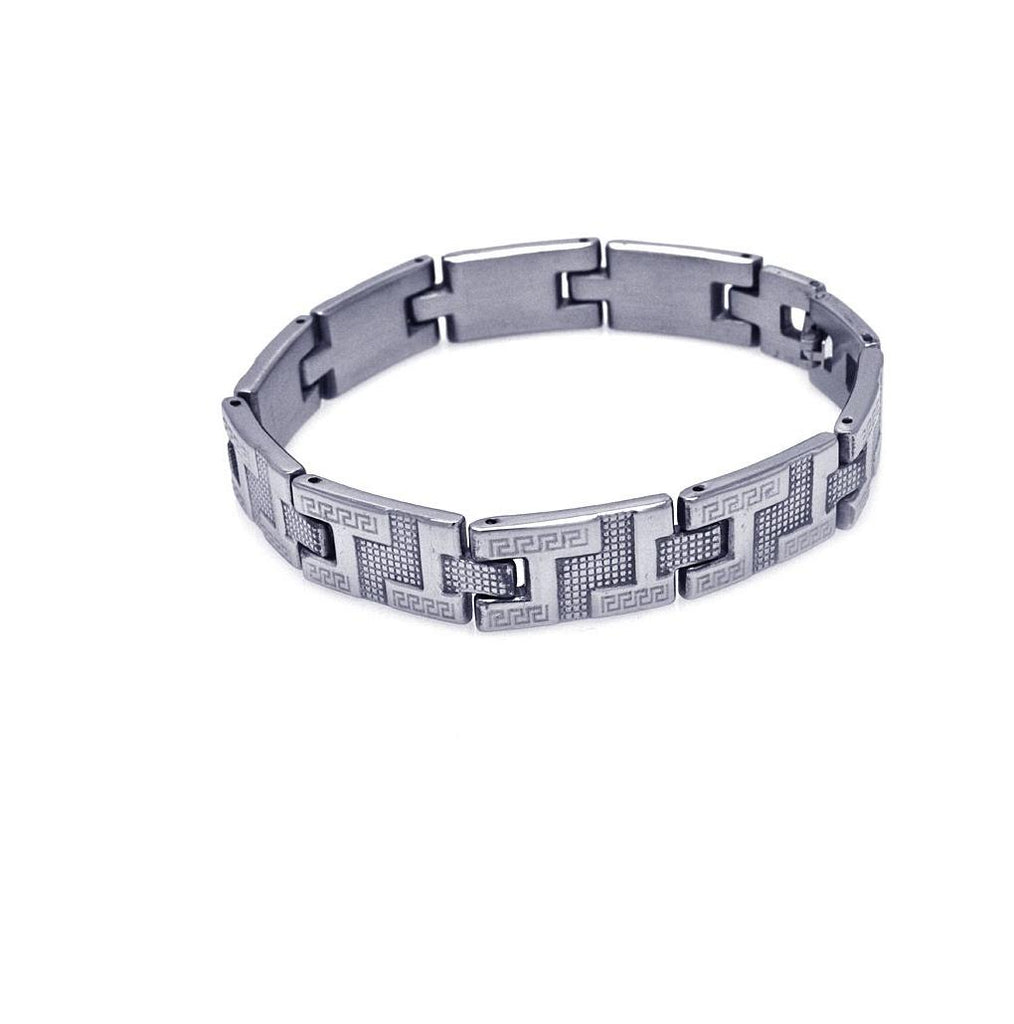 Stainless Steel Dotted Celtic Design Border Bracelet