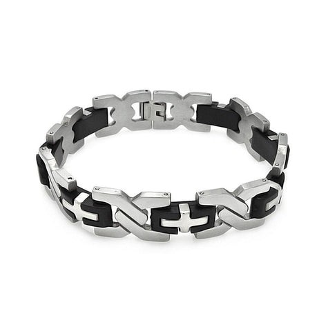 Stainless Steel X Cross Link Bracelet