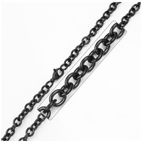 Stainless Steel Black Rhodium Link Chain, <b>size: 16</b>