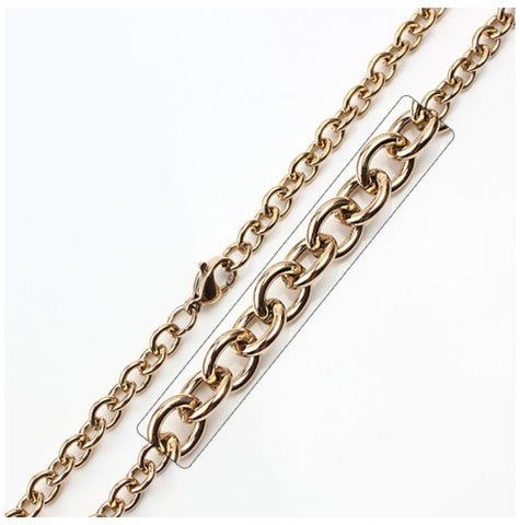 Stainless Steel Rose Gold Plated Link Chain, <b>size: 16</b>