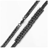 Stainless Steel Black Rhodium Plated Double Link Curb Chain, <b>size: 20</b>