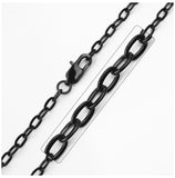 Stainless Steel Black Rhodium Plated Link Chain, <b>size: 16</b>