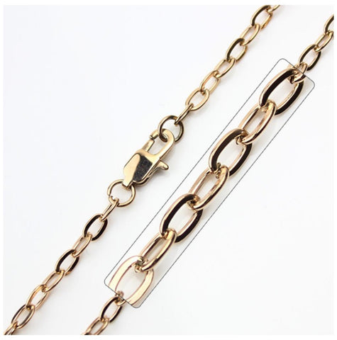 Stainless Steel Rose Gold Plated Link Chain, <b>size: 16</b>