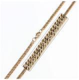 Stainless Steel Rose Gold Plated Double Link Curb Chain, <b>size: 16</b>