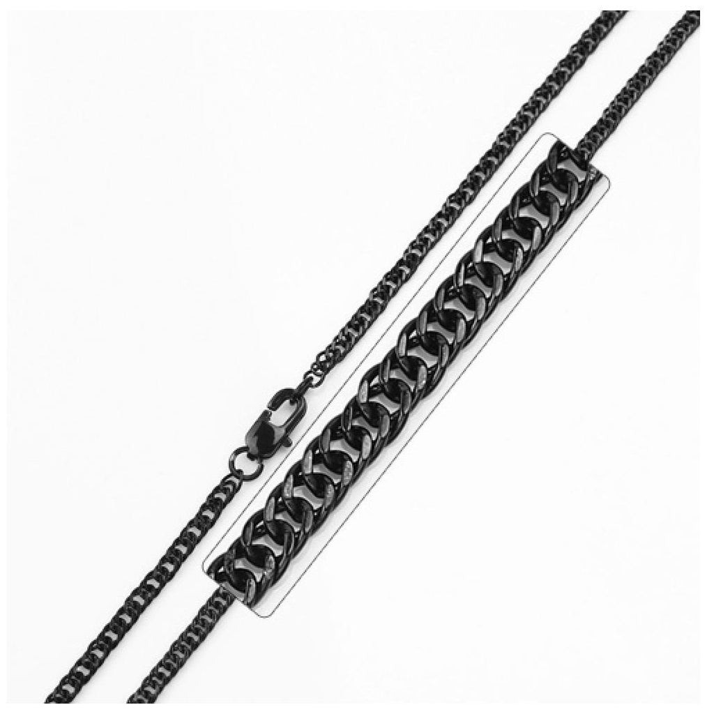 Stainless Steel Black Rhodium Plated Link Curb Chain, <b>size: 16</b>